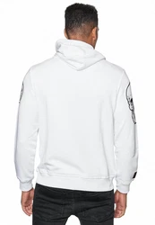 Rusty Neal Kapuzensweatshirt Sweater mit Print Weiß/Rot/Creme/Schwarz