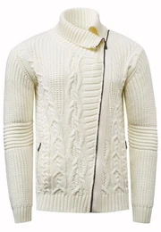 Strickjacke mit asymmetrischem Reiverschluss