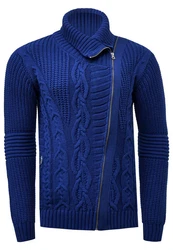 Rusty Neal Strickjacke mit asymmetrischem Reißverschluss Blau/Dunkelblau