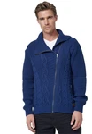 Rusty Neal Strickjacke mit asymmetrischem Reißverschluss Blau/Dunkelblau