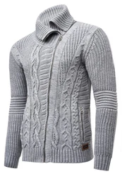 Rusty Neal Strickjacke mit asymmetrischem Reißverschluss Grau/Hellgrau