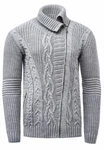 Rusty Neal Strickjacke mit asymmetrischem Reißverschluss Grau/Hellgrau