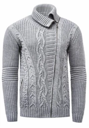 Strickjacke mit asymmetrischem Reiverschluss