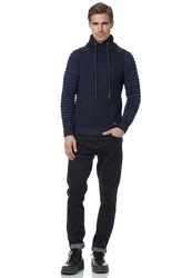 Rusty Neal Strickpullover Schalkragen Dunkelblau/Hellblau/Blau