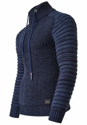Rusty Neal Strickpullover Schalkragen Dunkelblau/Hellblau/Blau