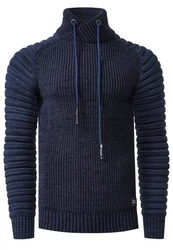Rusty Neal Strickpullover Schalkragen Dunkelblau/Hellblau/Blau