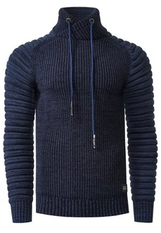 Rusty Neal Strickpullover Schalkragen Dunkelblau/Hellblau/Blau
