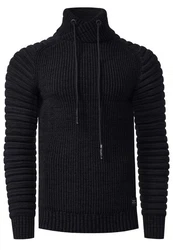 Rusty Neal Strickpullover Schalkragen Schwarz