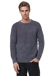 Rusty Neal Strickpullover Dunkelblau/Grau/Dunkelgrau