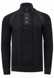 Rusty Neal Strickpullover Schwarz/Dunkelgrau/Dunkelblau