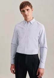 Businesshemd Slim Slim Langarm Button-Down-Kragen Streifen