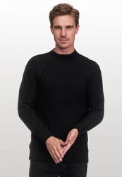 Rusty Neal Strickpullover Stehkragen Schwarz/Rot/Grau