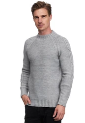 Rusty Neal Strickpullover Stehkragen Grau/Hellgrau