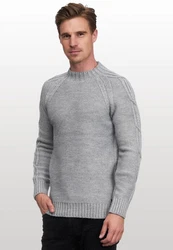 Rusty Neal Strickpullover Stehkragen Grau/Hellgrau
