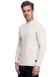 Rusty Neal Strickpullover Stehkragen Beige/Weiß/Khaki/Creme