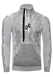 Rusty Neal Strickpullover Design Grau/Hellgrau/Orange