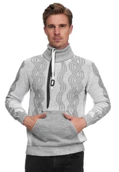 Rusty Neal Strickpullover Design Grau/Hellgrau/Orange