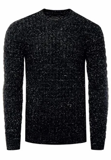 Rusty Neal Strickpullover Schwarz/Dunkelgrau/Grau