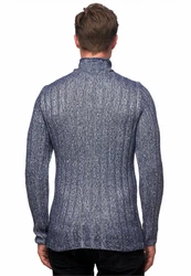 Rusty Neal Strickpullover Stehkragen Dunkelblau/Grau/Blau/Hellblau/Lila