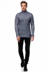 Rusty Neal Strickpullover Stehkragen Dunkelblau/Grau/Blau/Hellblau/Lila