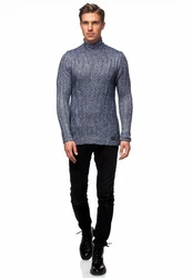 Rusty Neal Strickpullover Stehkragen Dunkelblau/Grau/Blau/Hellblau/Lila