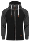 behype Sweatjacke HENRAY mit erhöhtem Kragen Dunkelgrau/Schwarz