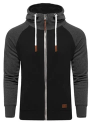 behype Sweatjacke HENRAY mit erhöhtem Kragen Dunkelgrau/Schwarz
