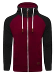 behype Sweatjacke HENRAY mit erhöhtem Kragen Dunkelrot/Bordeaux