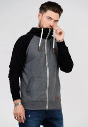 behype Sweatjacke HENRAY mit erhöhtem Kragen Hellblau/Grau/Dunkelgrau/Schwarz/Hellgrau