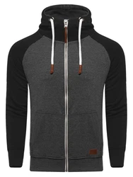 behype Sweatjacke HENRAY mit erhöhtem Kragen Hellblau/Grau/Dunkelgrau/Schwarz/Hellgrau