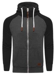 behype Sweatjacke HENRAY mit erhöhtem Kragen Hellblau/Grau/Dunkelgrau/Schwarz/Hellgrau