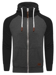 behype Sweatjacke HENRAY mit erhöhtem Kragen Hellblau/Grau/Dunkelgrau/Schwarz/Hellgrau
