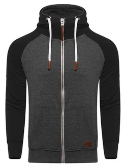 behype Sweatjacke HENRAY mit erhöhtem Kragen Hellblau/Grau/Dunkelgrau/Schwarz/Hellgrau