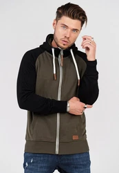 behype Sweatjacke HENRAY mit erhöhtem Kragen Dunkelgrün