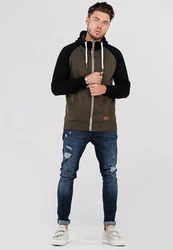behype Sweatjacke HENRAY mit erhöhtem Kragen Dunkelgrün