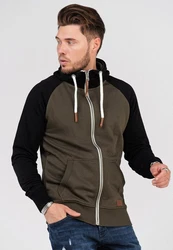 behype Sweatjacke HENRAY mit erhöhtem Kragen Dunkelgrün
