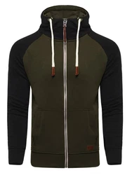 behype Sweatjacke HENRAY mit erhöhtem Kragen Dunkelgrün