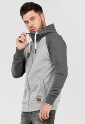 behype Sweatjacke HENRAY mit erhöhtem Kragen Dunkelgrau/Grau/Hellgrau