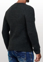 Rusty Neal Strickpullover Grobstrick-Design Dunkelblau/Schwarz/Dunkelgrau