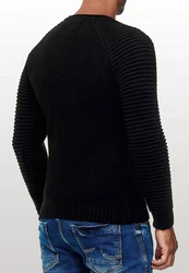 Rusty Neal Strickpullover Grobstrick-Design Schwarz/Dunkelblau