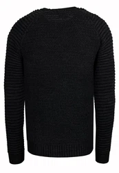 Rusty Neal Strickpullover Grobstrick-Design Schwarz/Dunkelblau