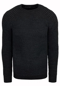 Rusty Neal Strickpullover Grobstrick-Design Schwarz/Dunkelblau
