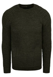 Rusty Neal Strickpullover Grobstrick-Design Dunkelgrün