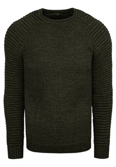 Rusty Neal Strickpullover Grobstrick-Design Dunkelgrün