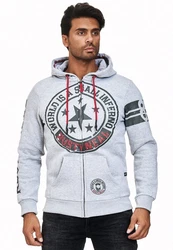 Rusty Neal Sweatjacke Grau/Hellgrau/Silber
