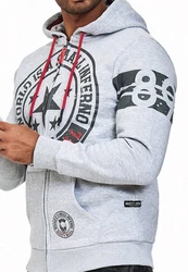 Rusty Neal Sweatjacke Grau/Hellgrau/Silber