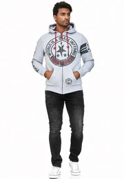 Sweatjacke mit coolen Printmotiven