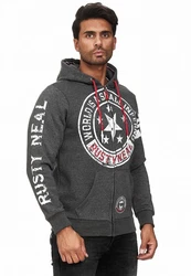 Rusty Neal Sweatjacke Schwarz/Dunkelgrau/Grau/Hellgrau