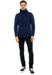 Rusty Neal Strickpullover hochabschließender Kragen Dunkelblau/Blau/Hellblau