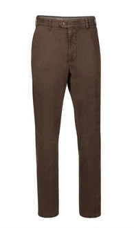 Brühl Chinohose Parma mit Komfortdehnbund Khaki/Dunkelbraun